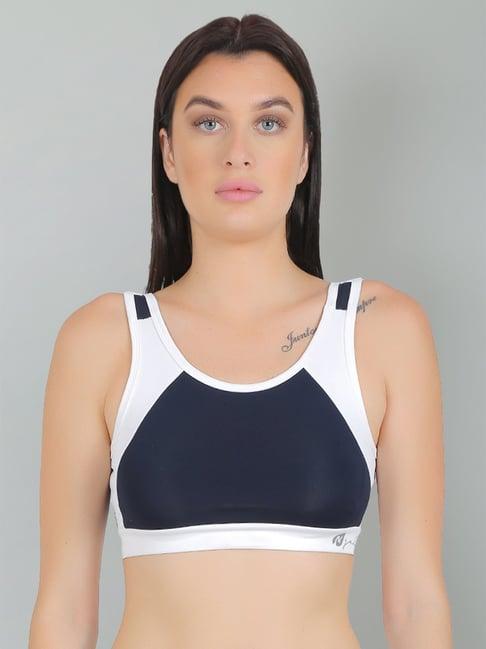 n-gal navy & white sports bra