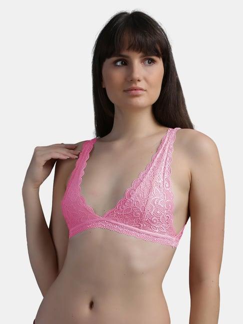 n-gal pink non-wired non-padded bralettes bra