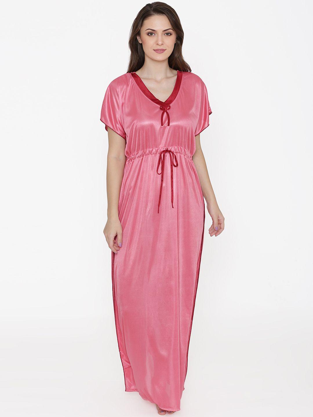 n-gal pink solid nightdress