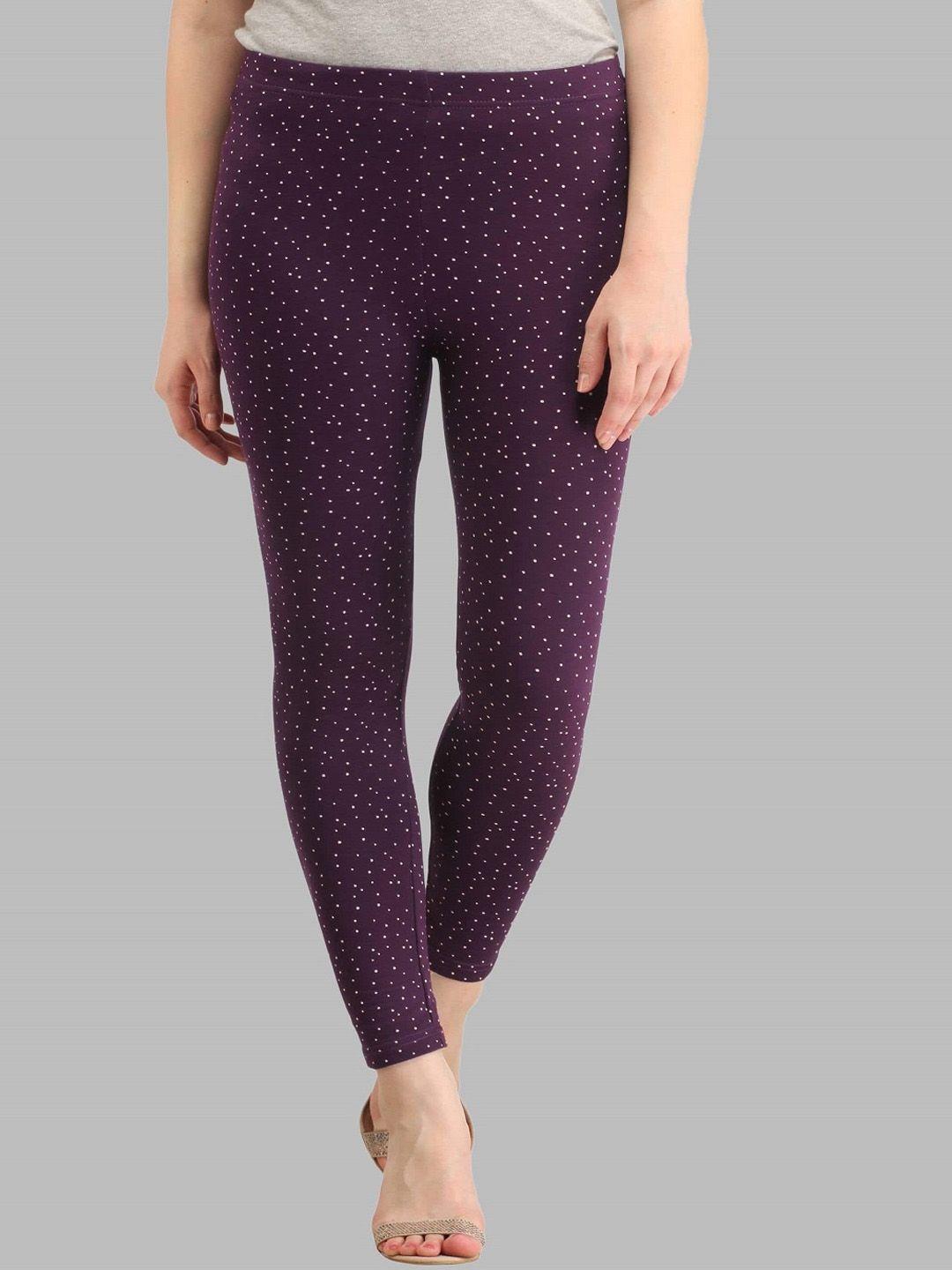 n-gal polka dot printed cotton ankle length leggings