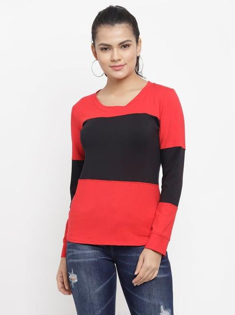 n-gal red & black cotton t-shirt
