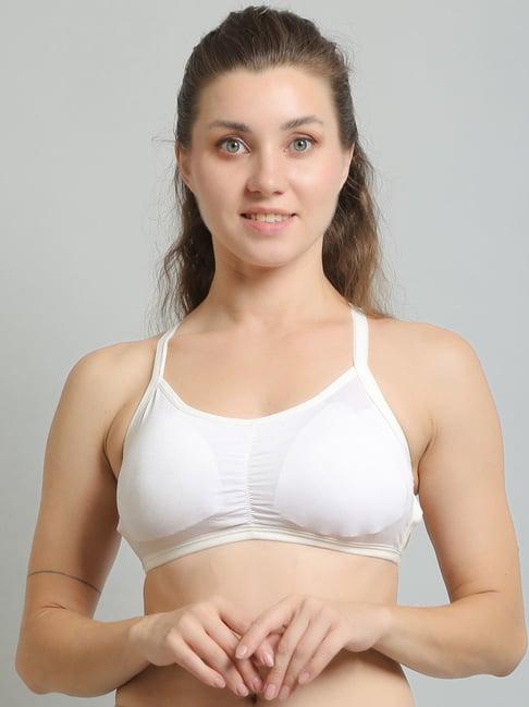 n-gal white full coverage non-wired sports bra