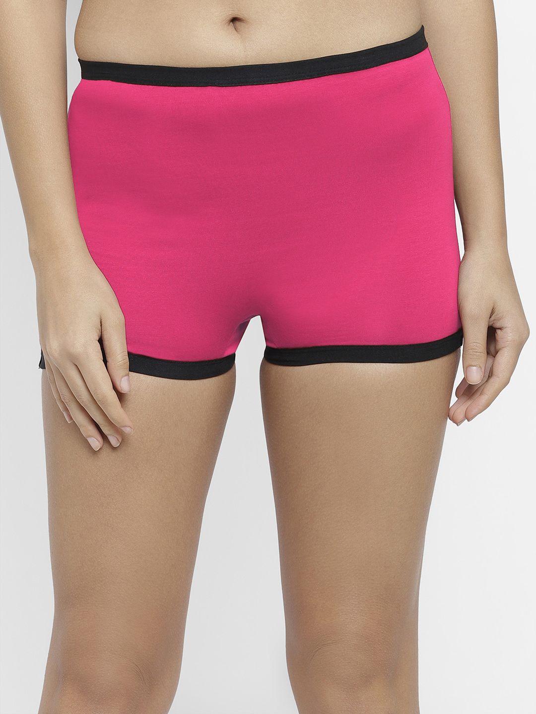 n-gal women magenta pink solid seamless boy shorts npbs01
