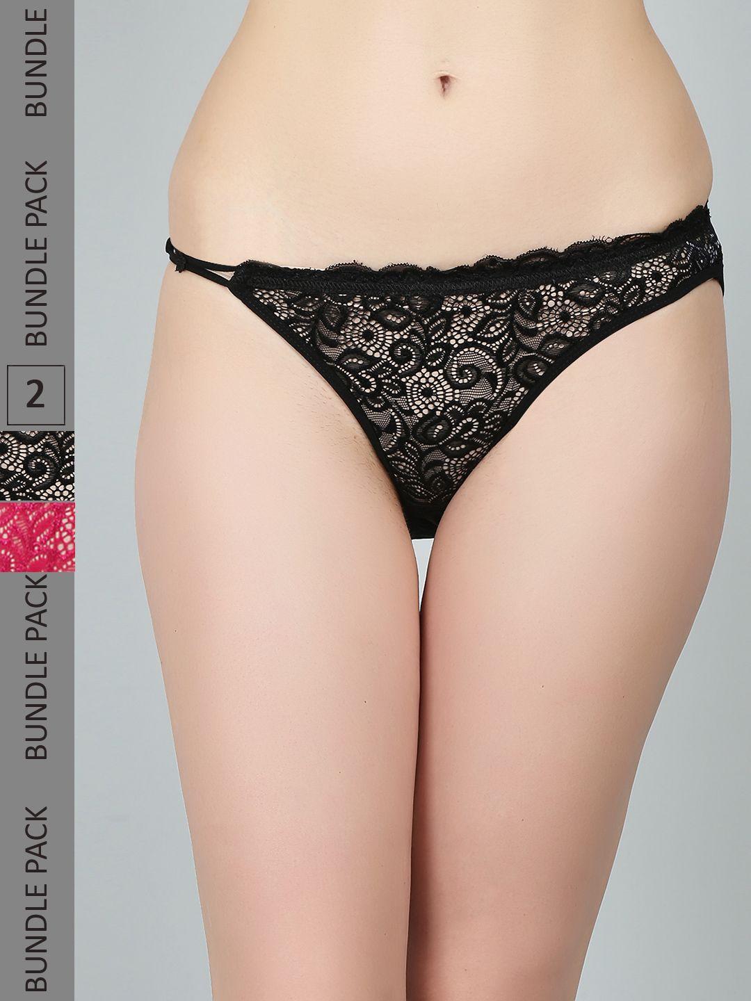 n-gal women pack of 2 lace thong briefs