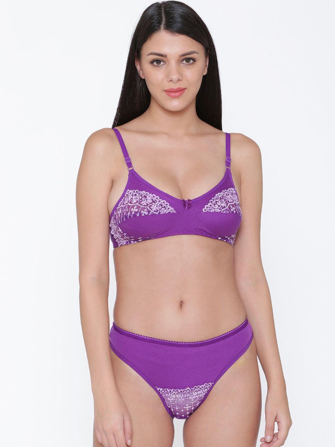 n-gal women purple and white laced lingerie set ntdls05