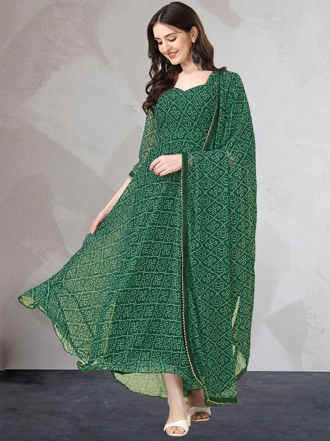 n n enterprise  bandhani printed anarkali kurta