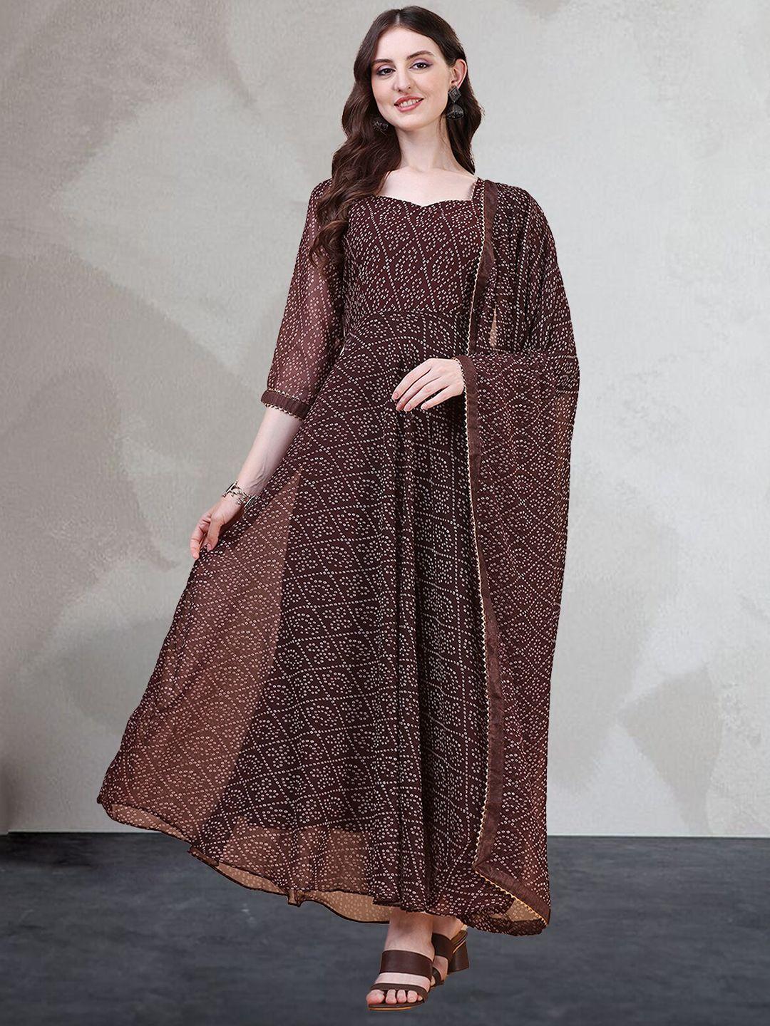 n n enterprise  bandhani printed anarkali kurta