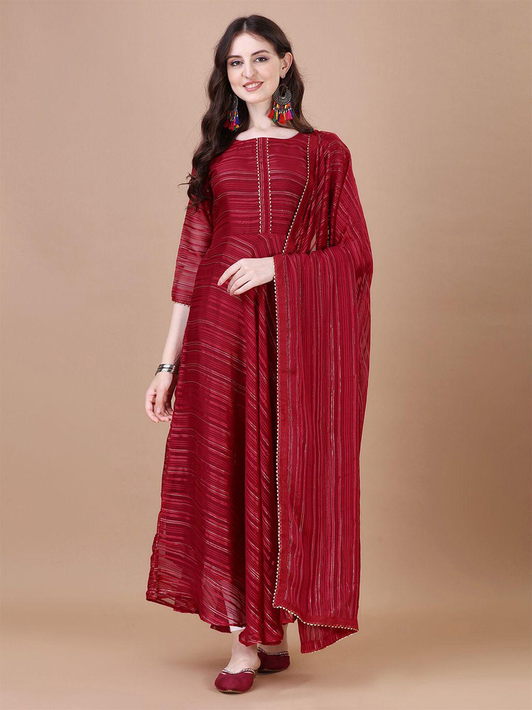 n n enterprise anarkali kurta with gotta patti dupatta sets