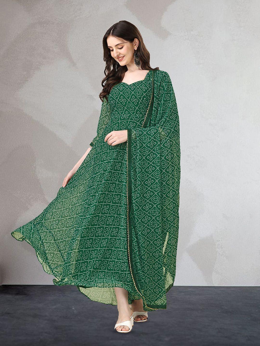 n n enterprise bandhani printed dress with dupatta sets