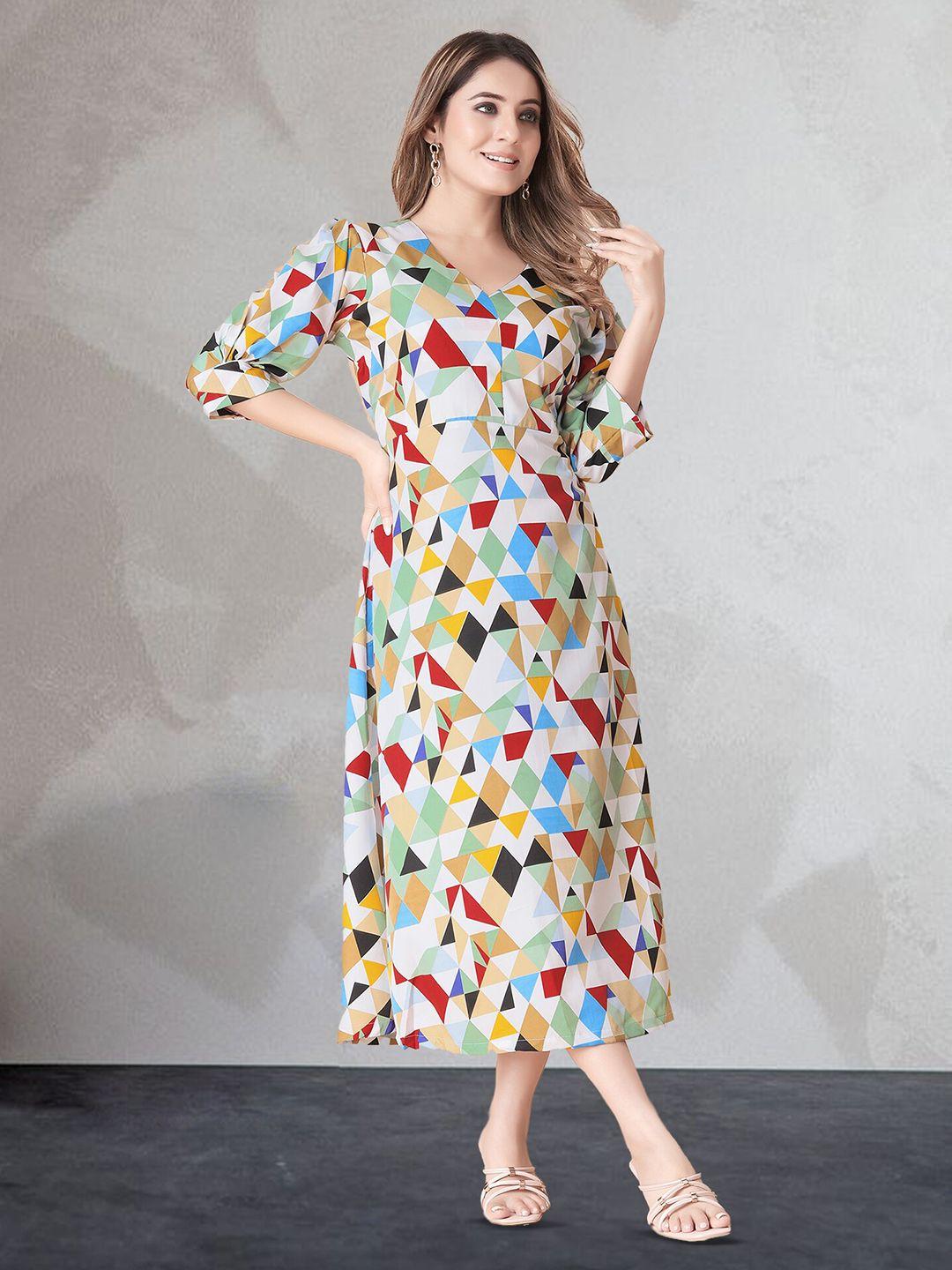 n n enterprise multicoloured floral print puff sleeve ruffled fit & flare maxi dress