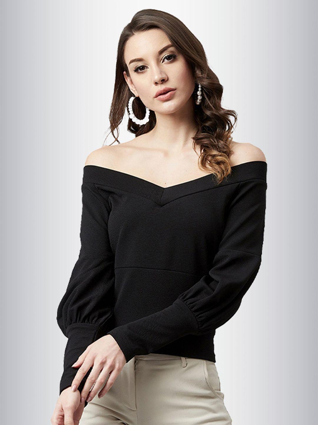 n n enterprise off-shoulder extended sleeves top