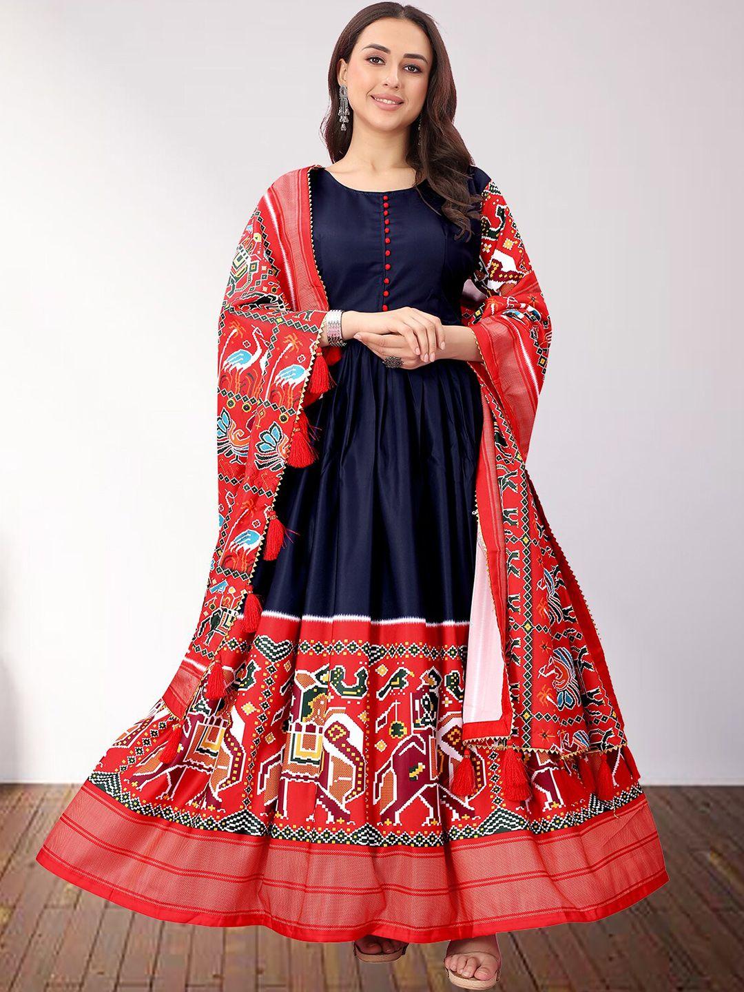 n n enterprise printed flared ethnic dress