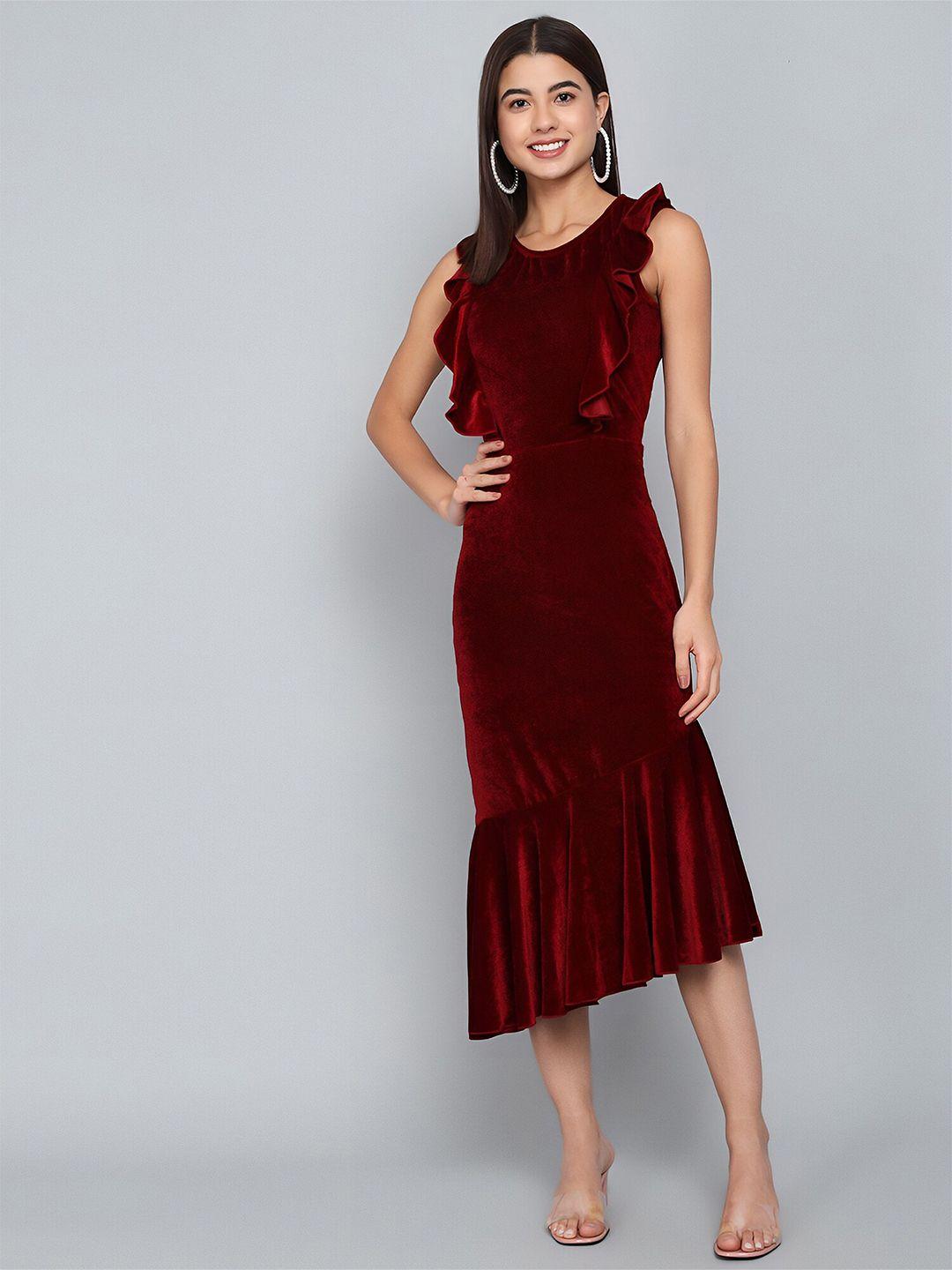 n n enterprise red sheath midi dress