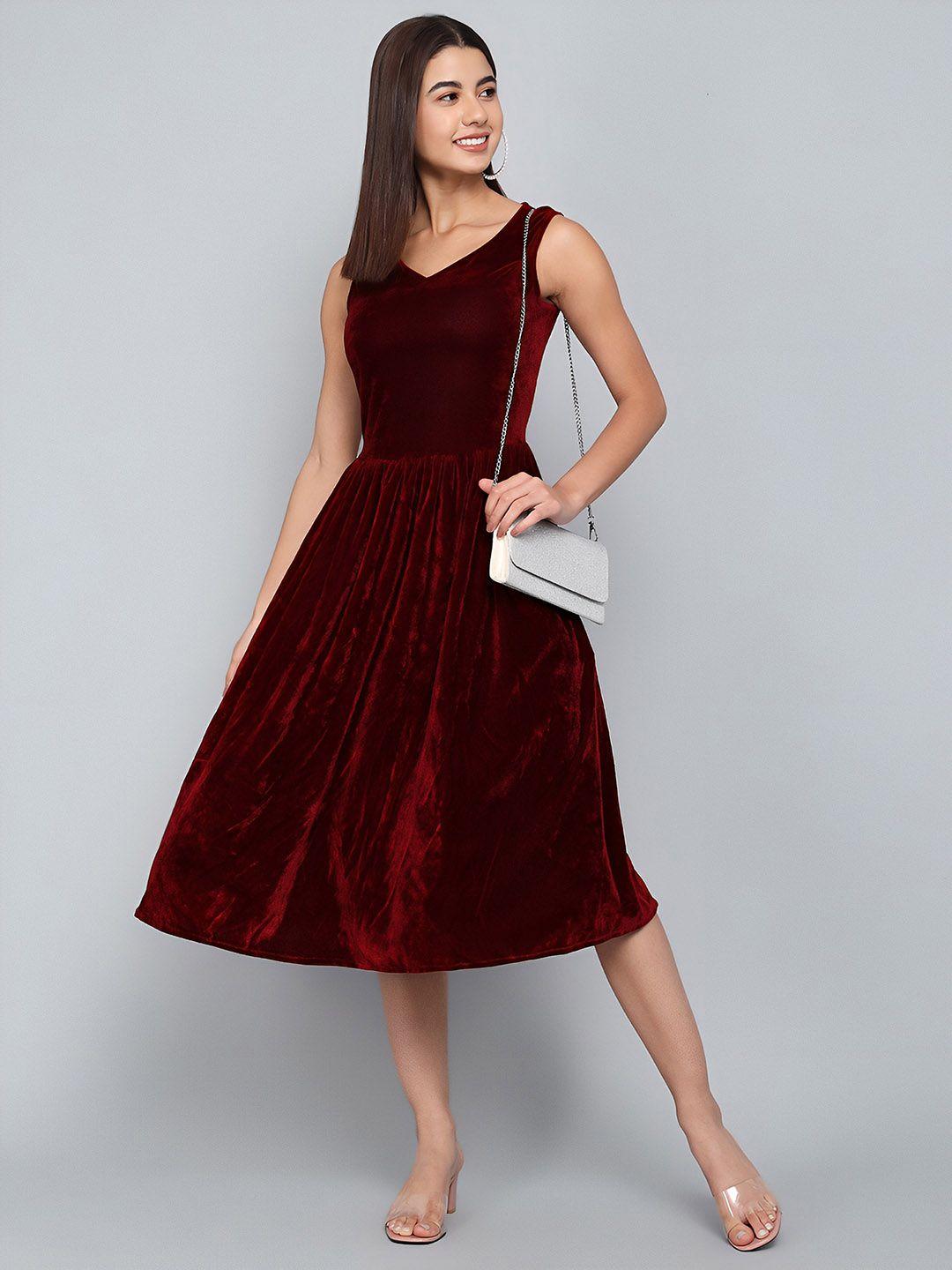 n n enterprise v-neck fit & flare dress