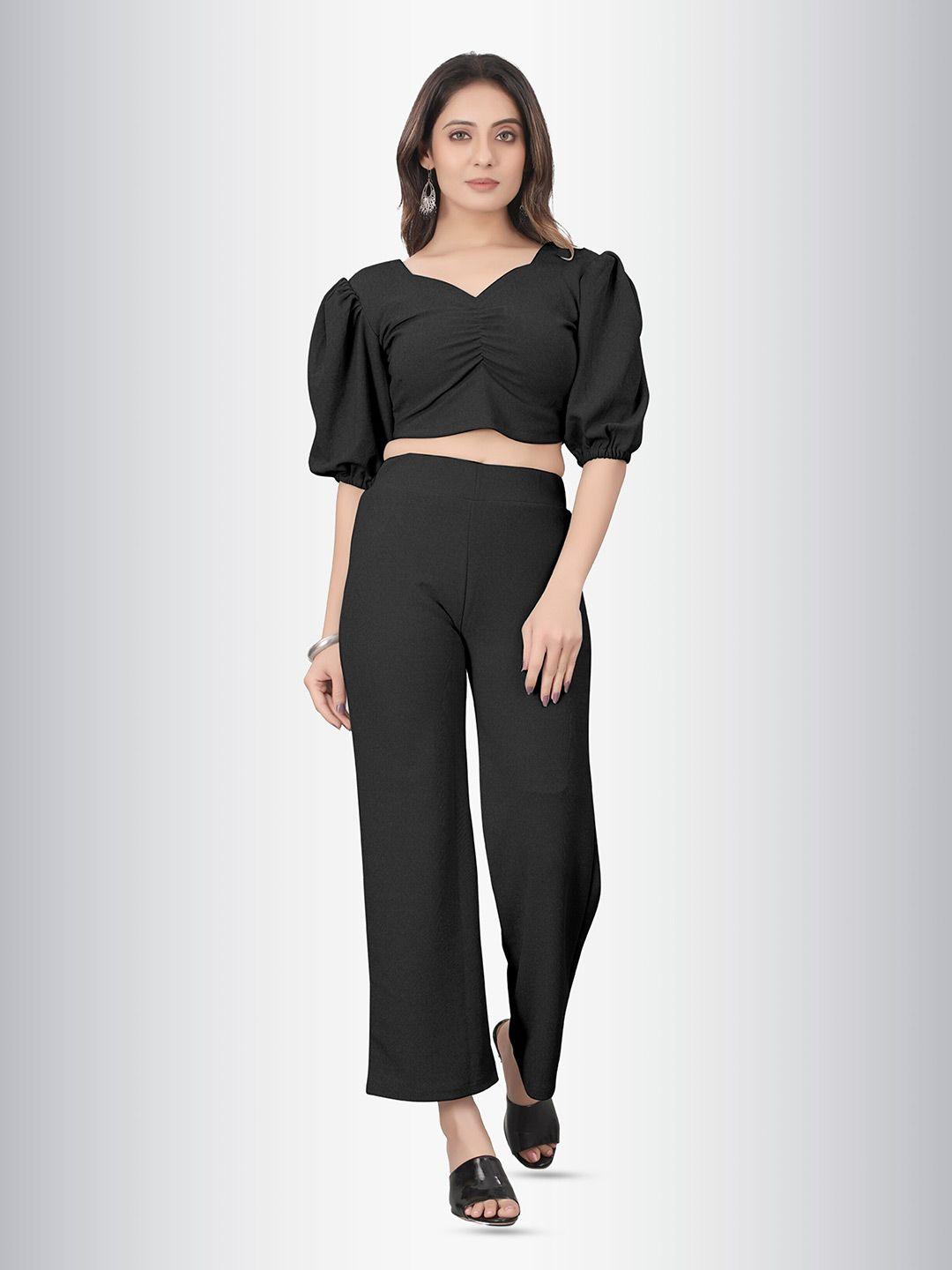 n n enterprise v-neck puff sleeves top and trousers