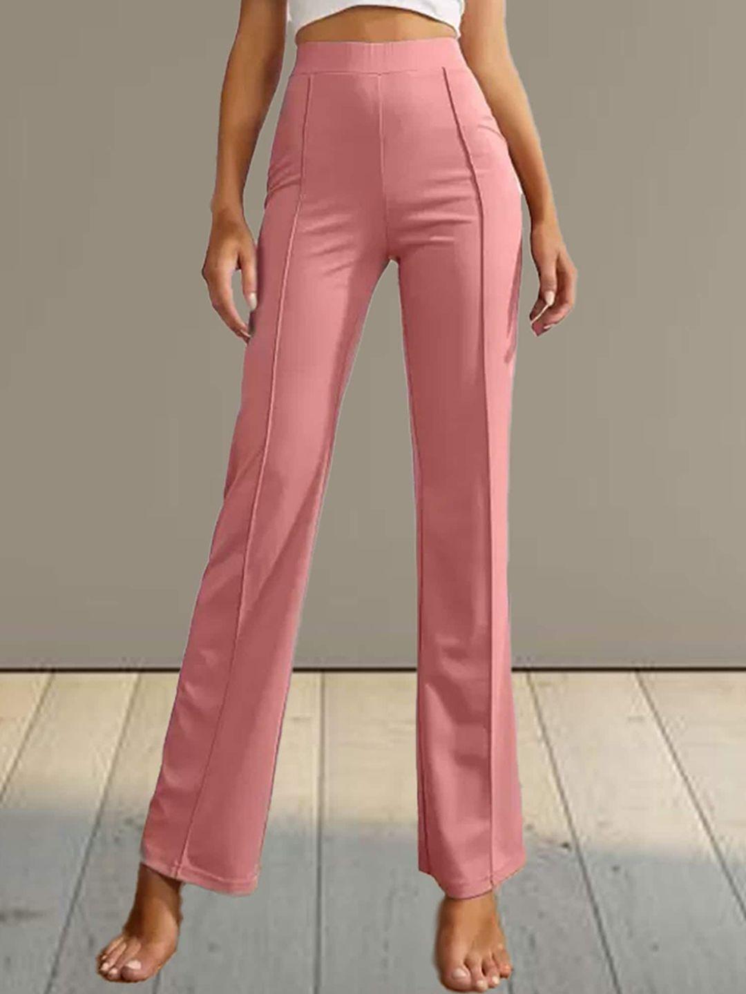 n n enterprise women peach-coloured original high-rise trousers
