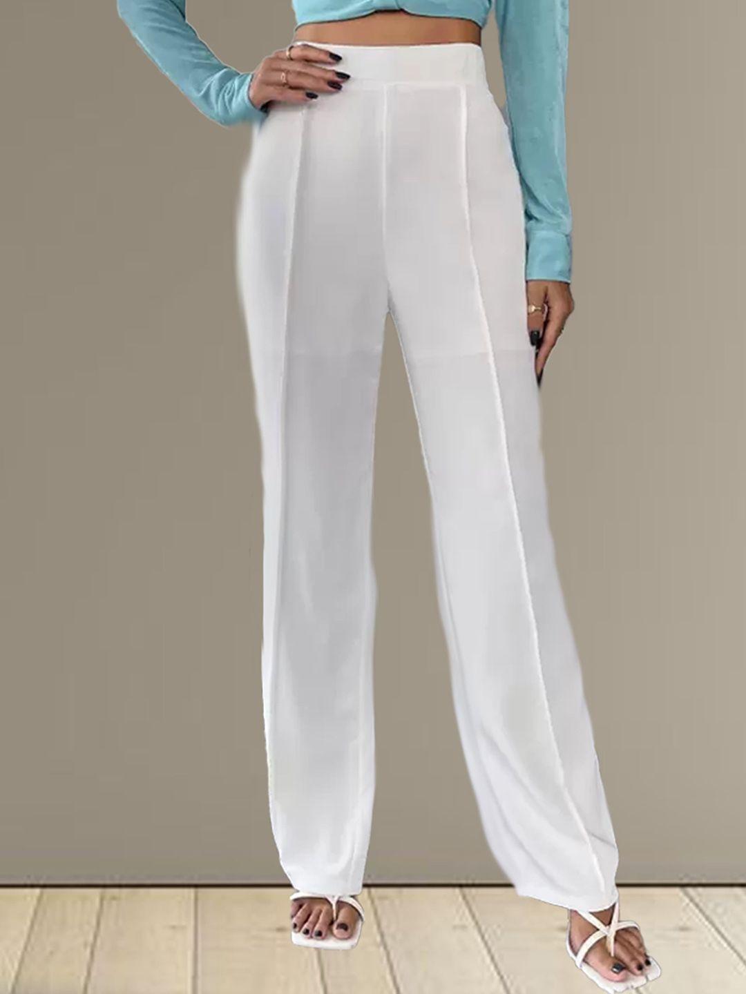 n n enterprise women white original high-rise trousers