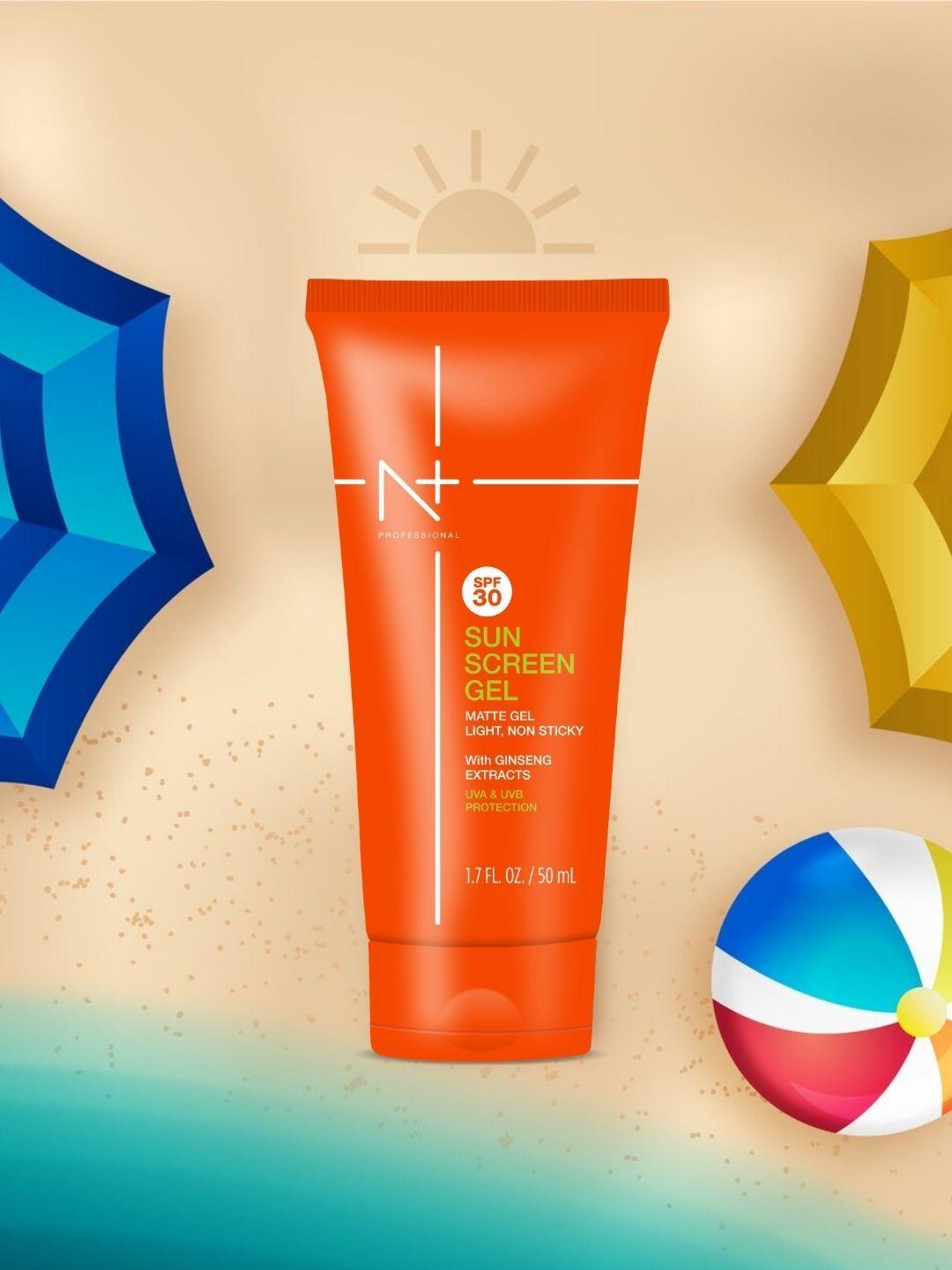 n plus professional spf 30 matte sunscreen gel with ginseng extracts - 100 ml
