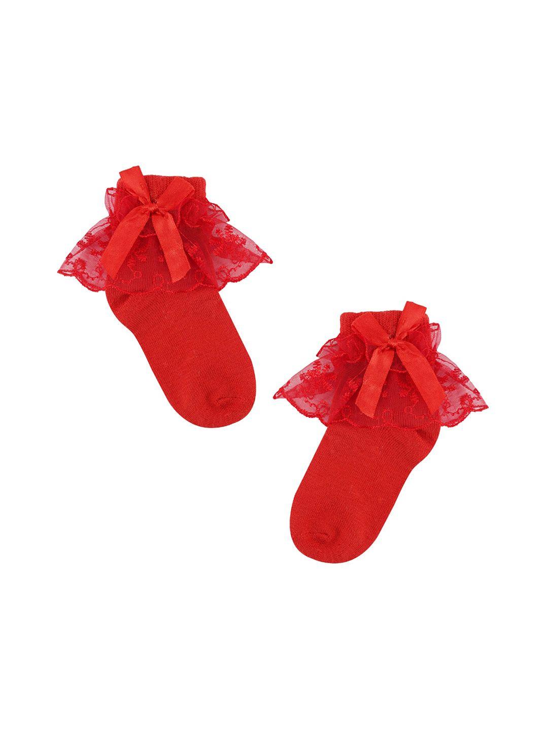 n2s next2skin girls pack of 3 red frill socks