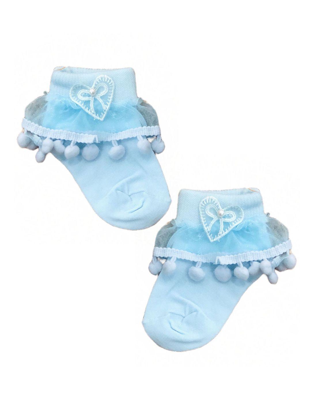 n2s next2skin girls set of 3 blue patterned cotton ankle-length socks