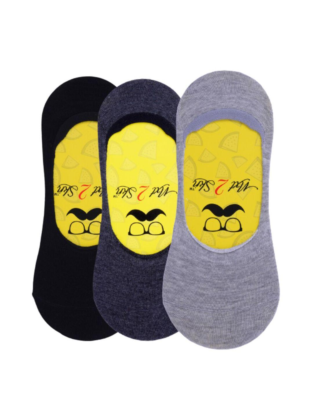 n2s next2skin men pack of 3 assorted cotton shoe-liners