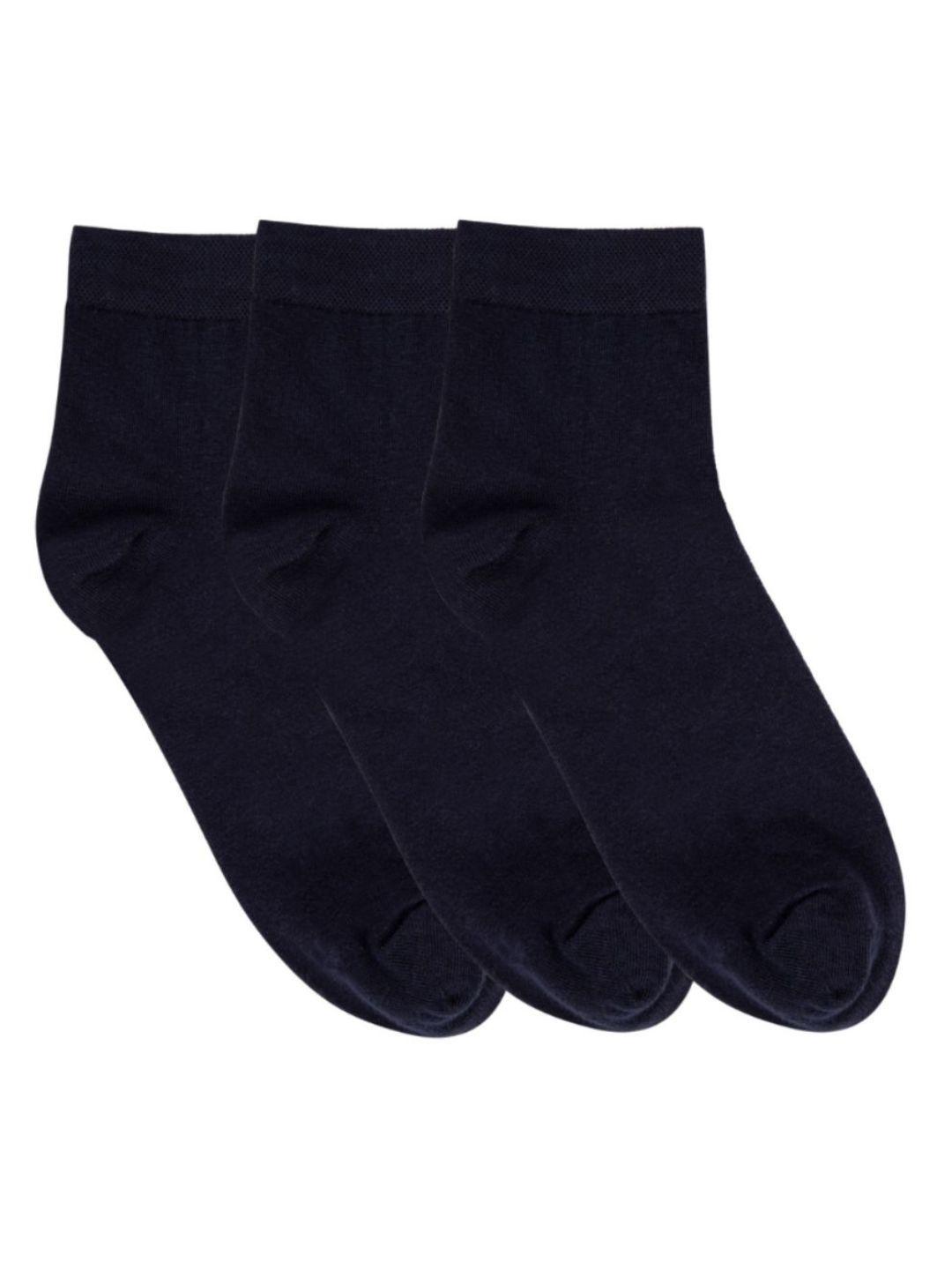 n2s next2skin men pack of 3 navy blue solid ankle-length cotton socks