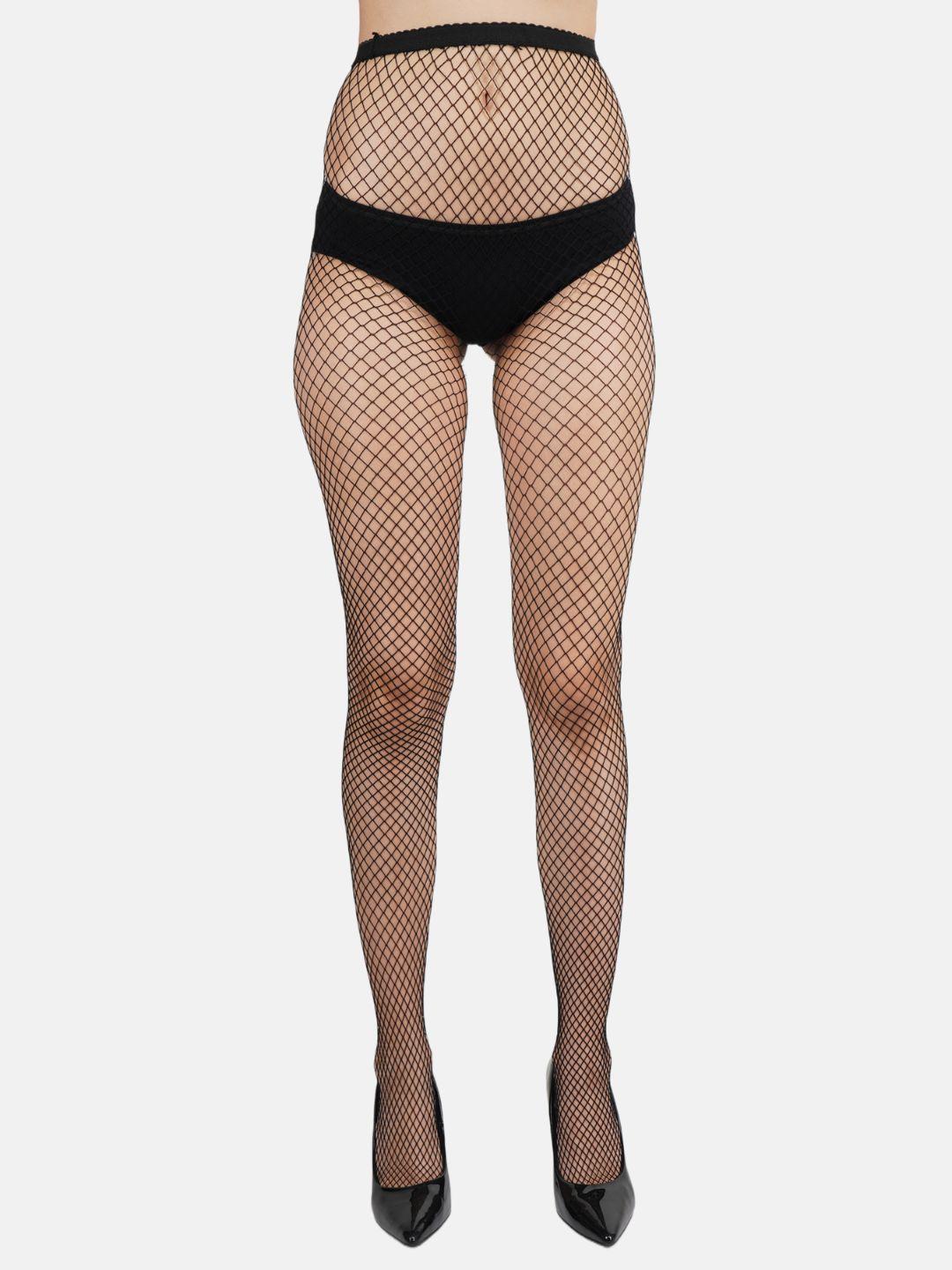 n2s next2skin women black patterned fishnet stockings