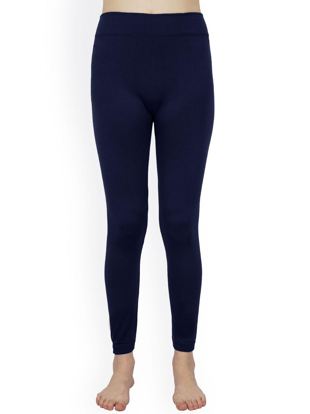 n2s next2skin women blue solid ankle-length thermal bottoms