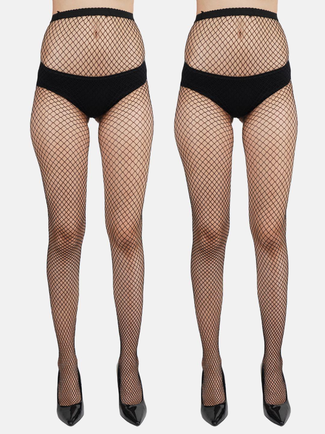 n2s next2skin women pack of 2 patterned fishnet stockings