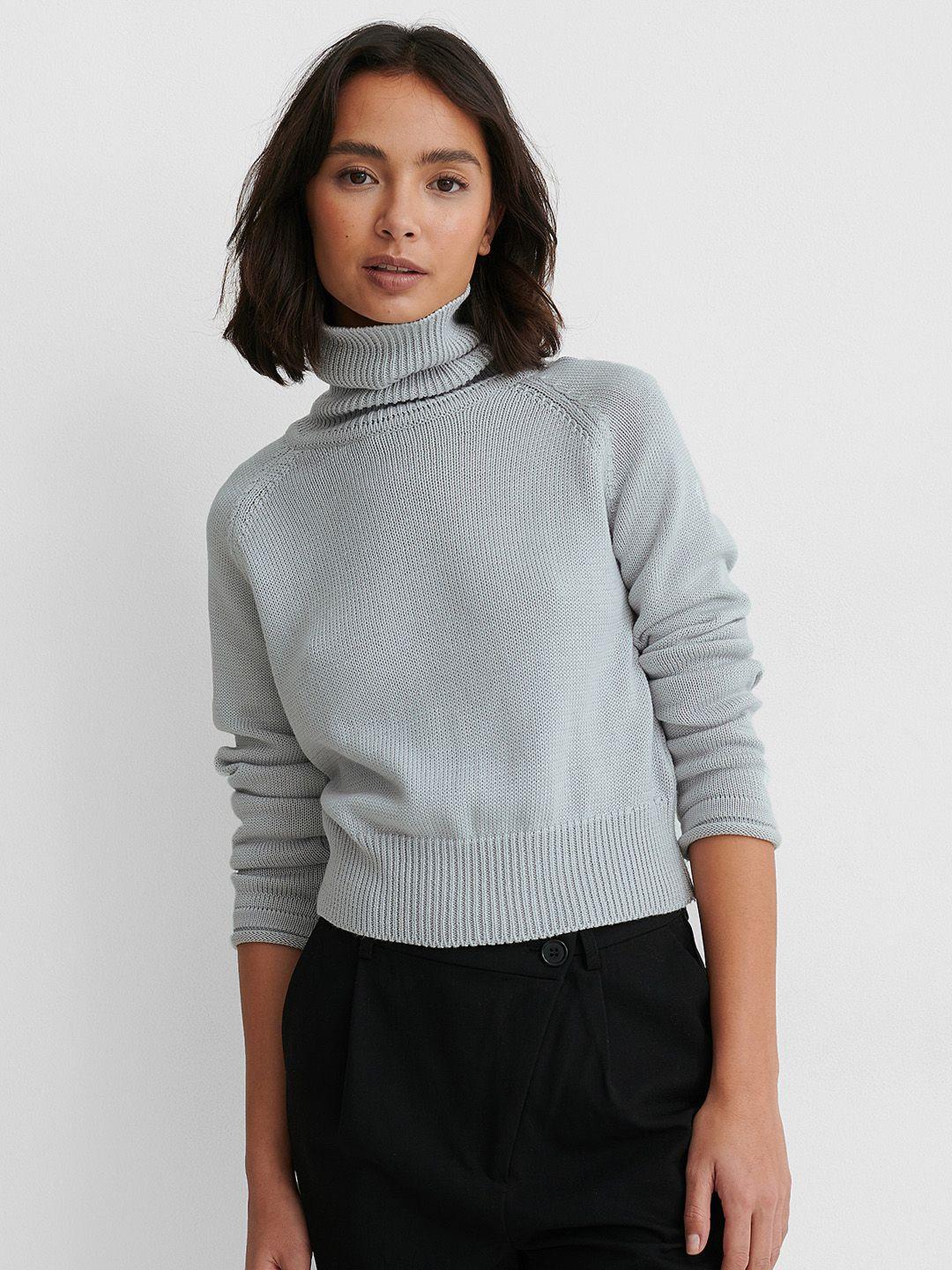na-kd women grey solid pullover