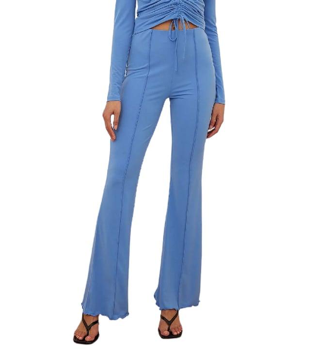 na-kd light blue slim fit flat front trousers