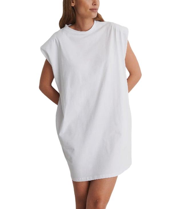 na-kd white relaxed fit dress