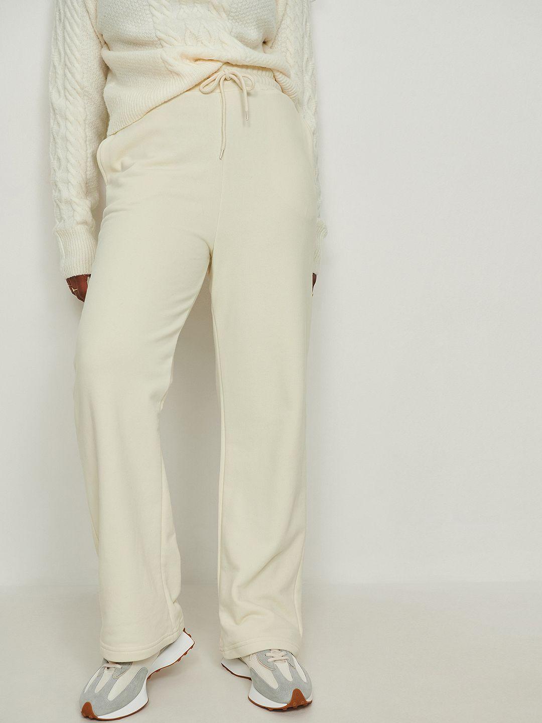 na-kd women off-white solid track pants