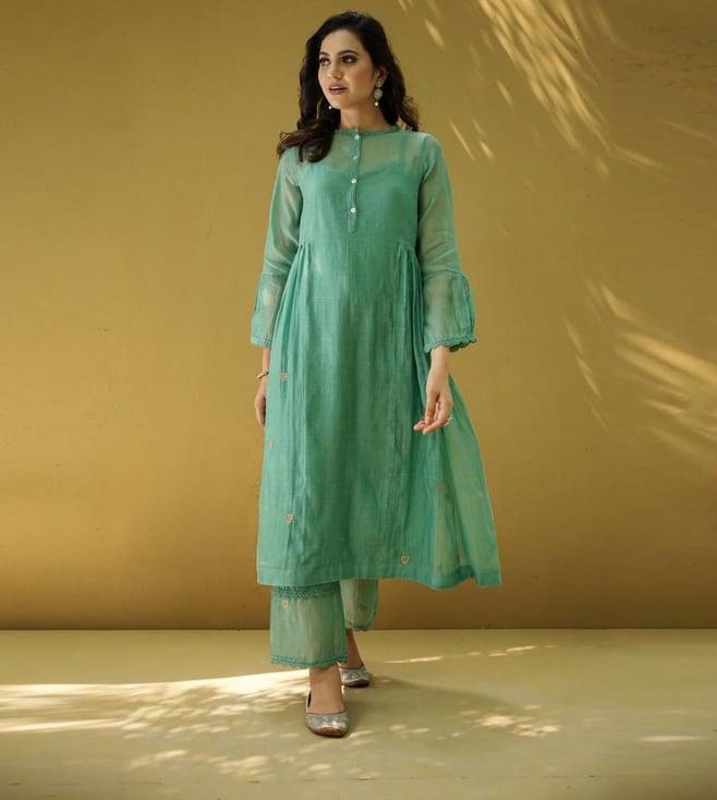 naaz by noor cyan goonj kurta with pant