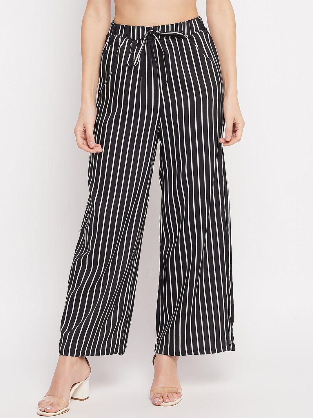 nabia women striped relaxed high-rise trousers