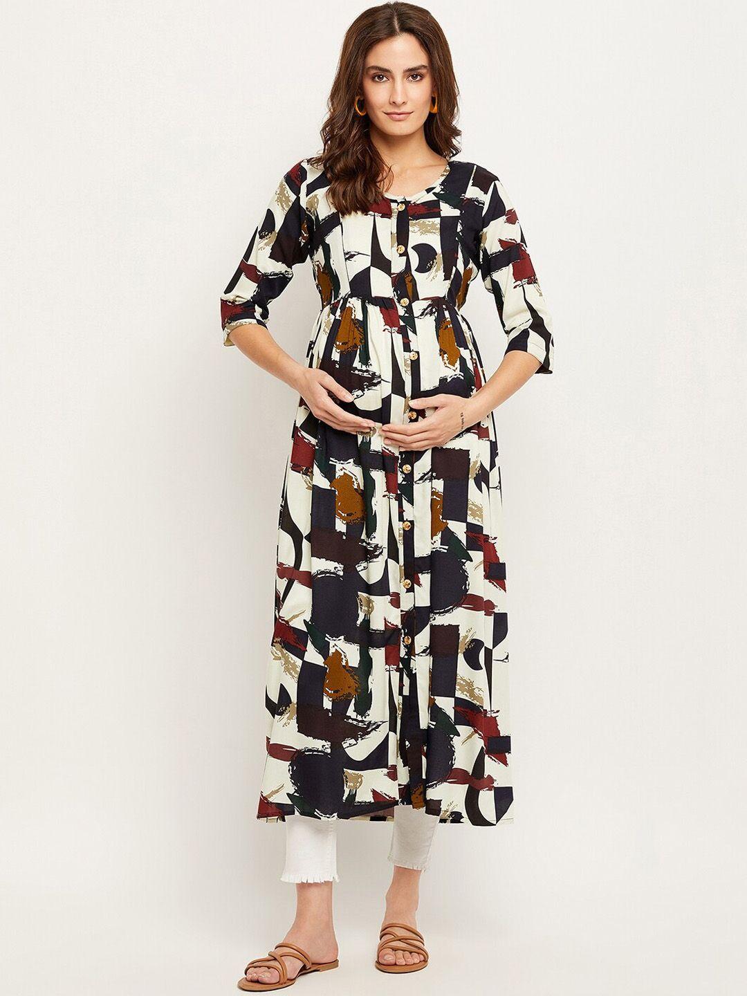 nabia abstract printed a-line maternity kurta