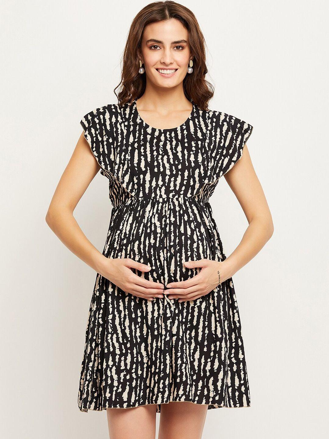 nabia abstract printed maternity a-line dress