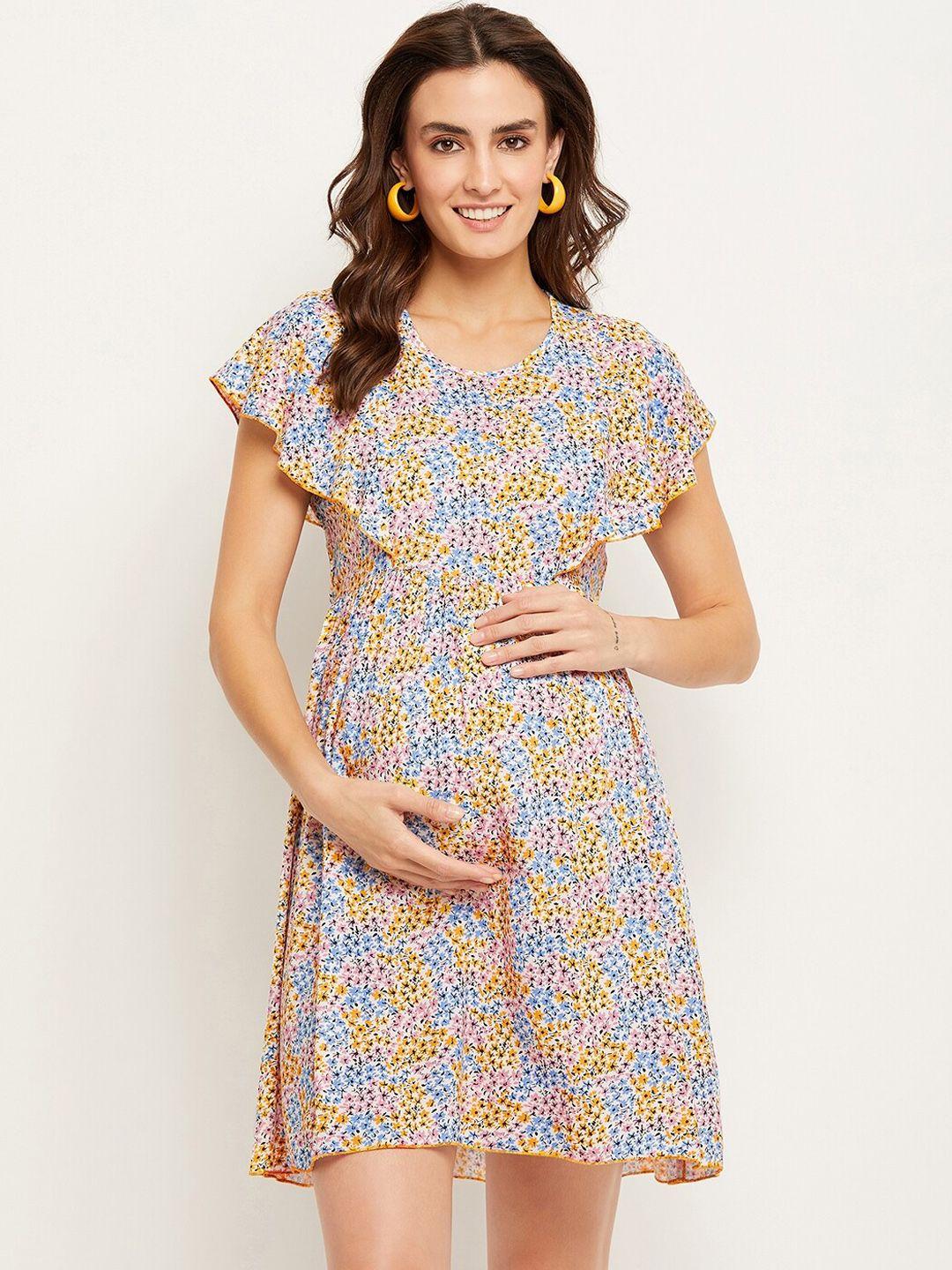 nabia printed fit & flared maternity ethnic dress