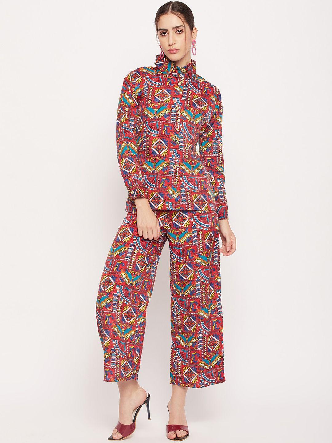 nabia printed long sleeves shirt with trouser