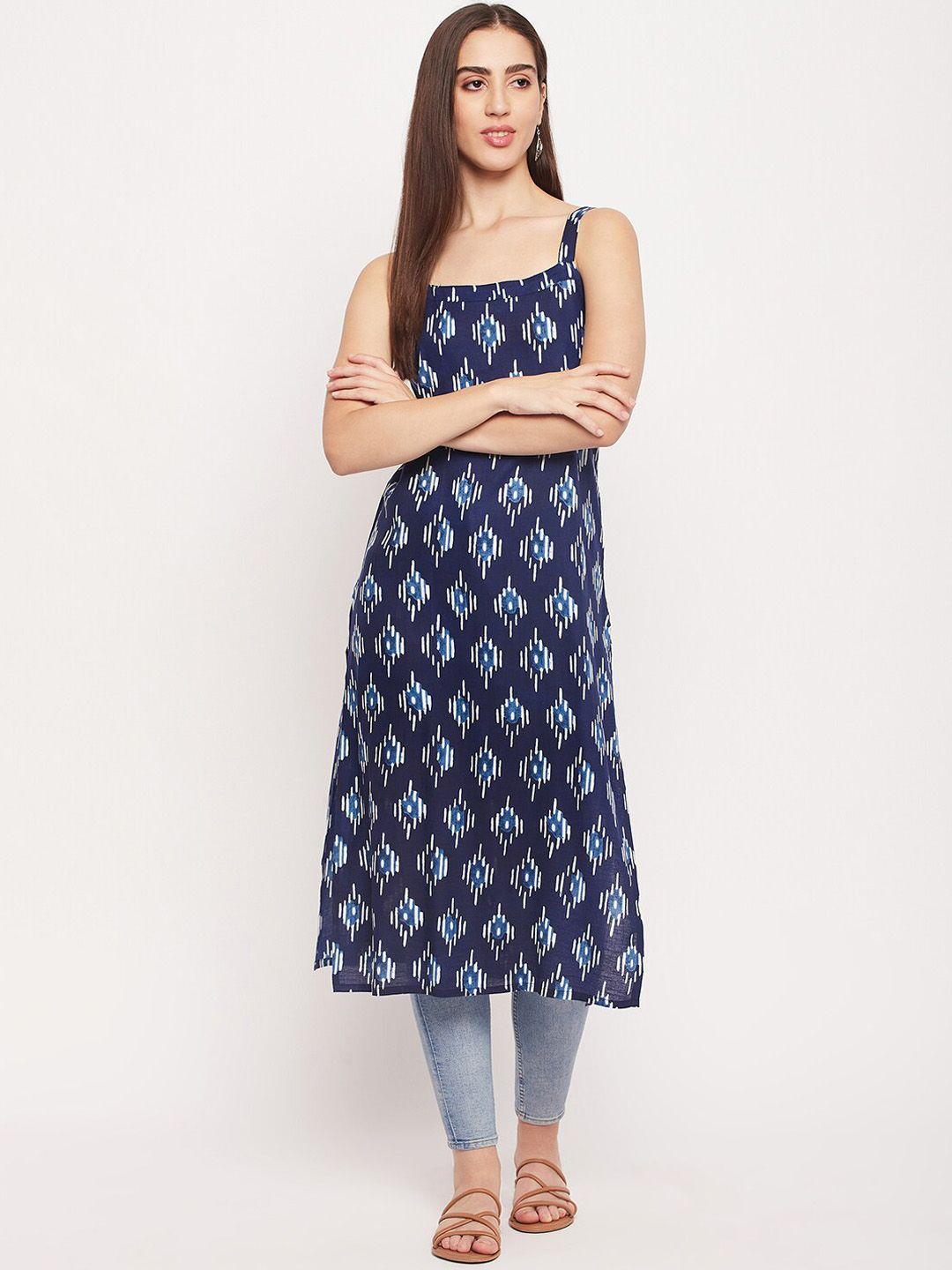 nabia sleeveless abstract printed straight kurta