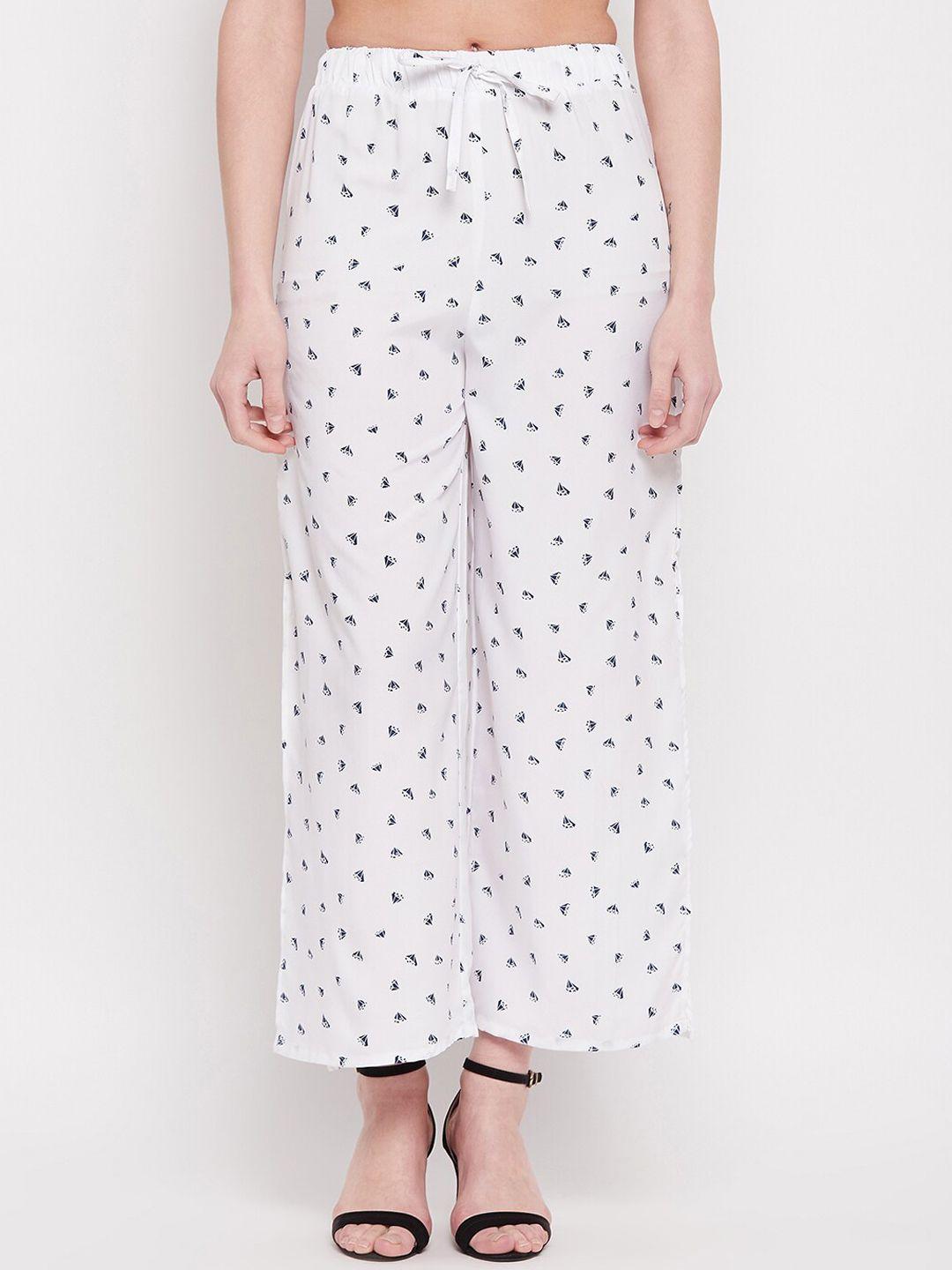 nabia women conversational printed relaxed high-rise trousers