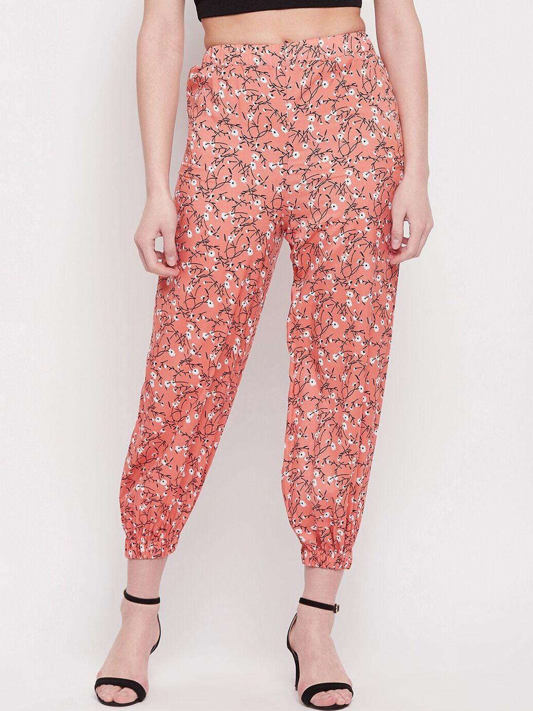 nabia women floral printed relaxed high-rise trousers