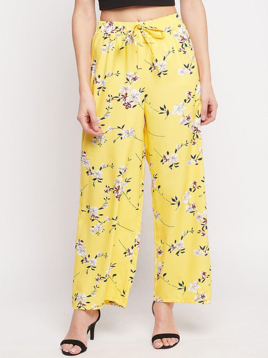 nabia women floral printed relaxed high-rise trousers