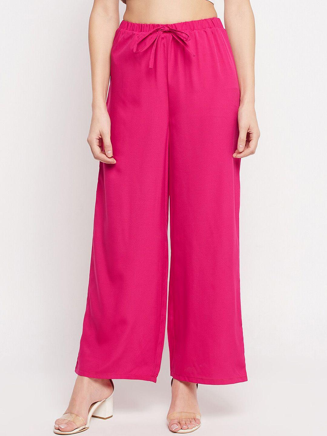 nabia women pink relaxed high-rise trousers