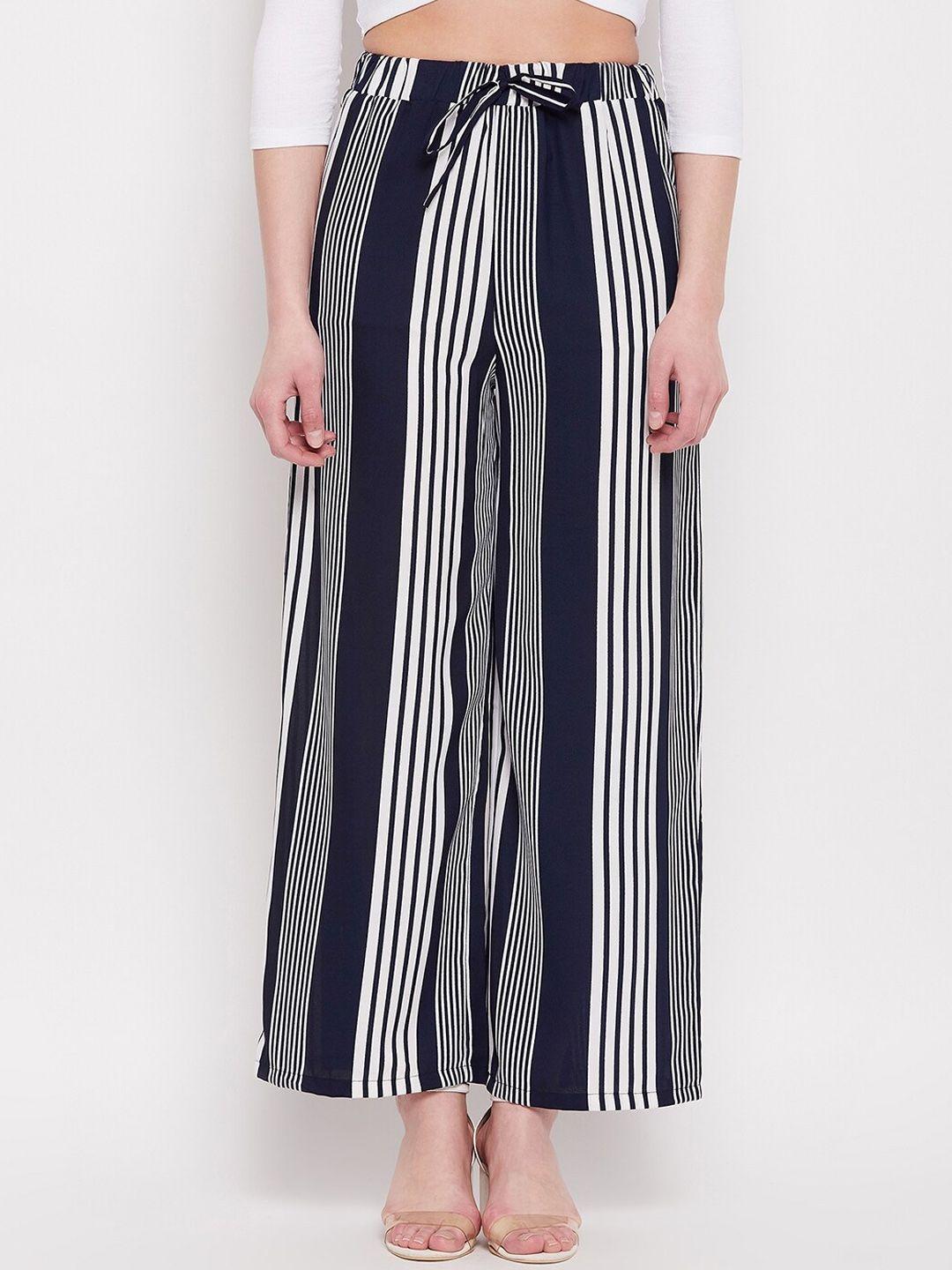 nabia women striped relaxed high-rise trousers