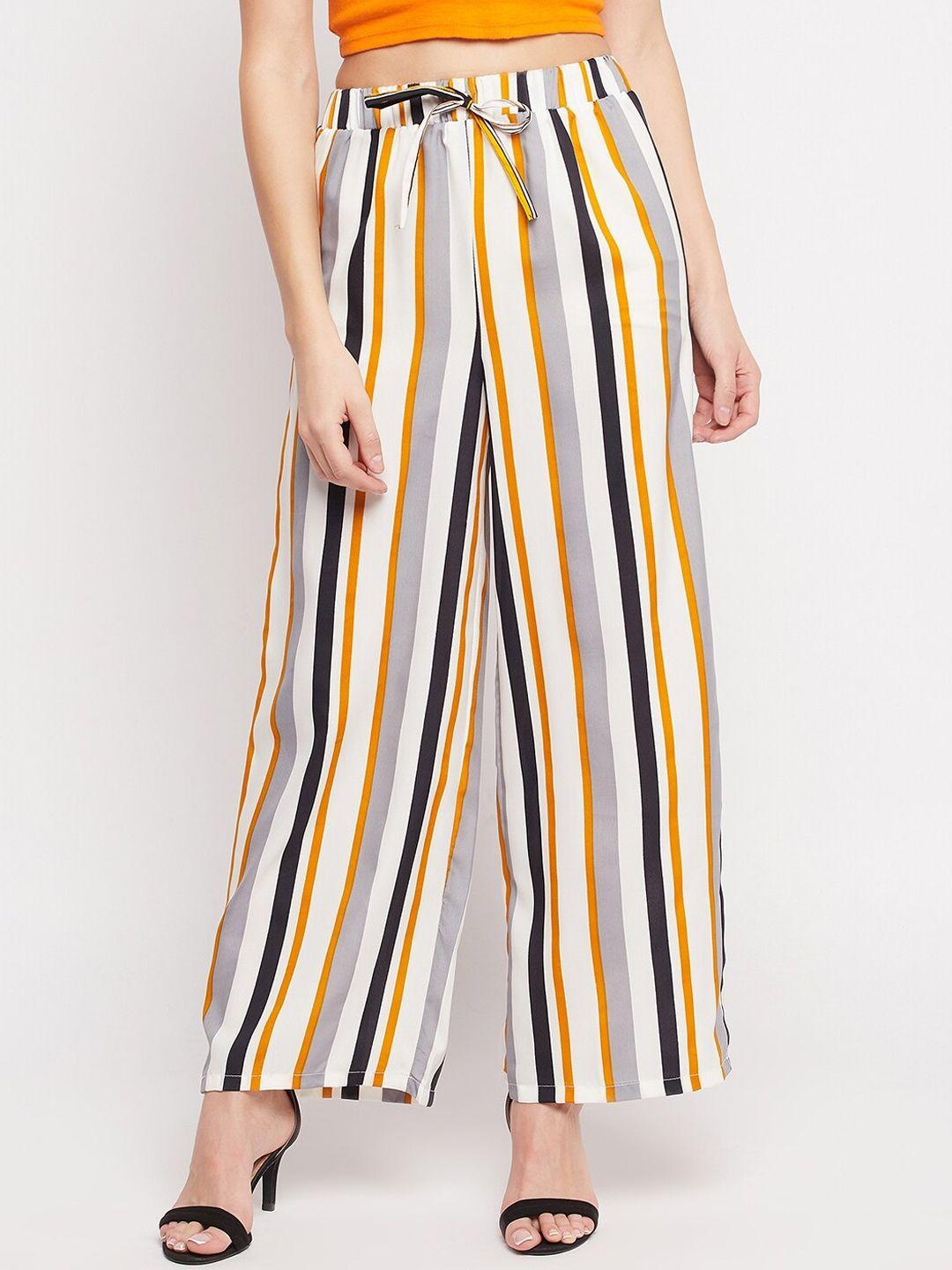nabia women striped relaxed high-rise trousers