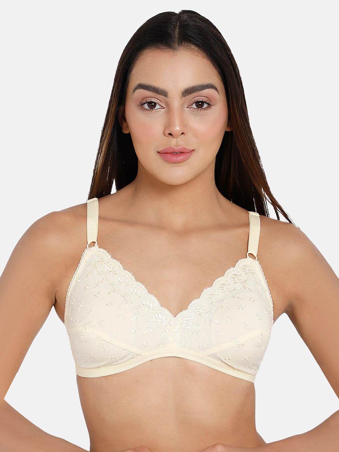 naidu hall self design medium coverage non padded cotton every day bra - all day comfort