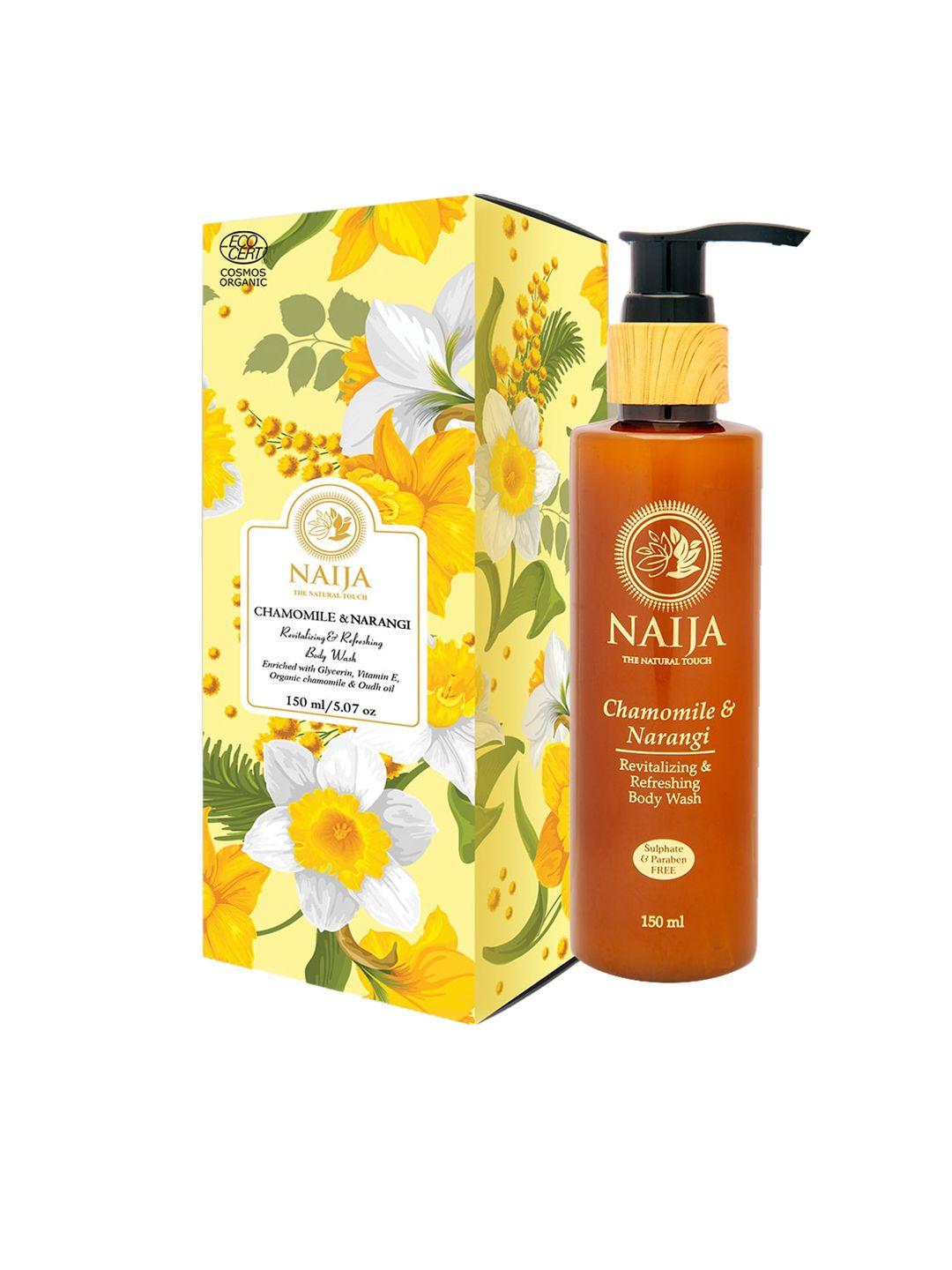 naija organic chamomile-narangi skin brightening & tan removal body wash 150 ml