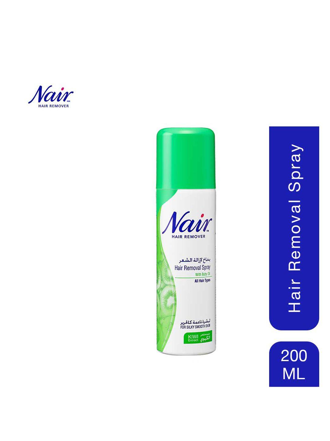 nair kiwi extract hair removal spray with baby oil for silky smooth skin - 200 ml