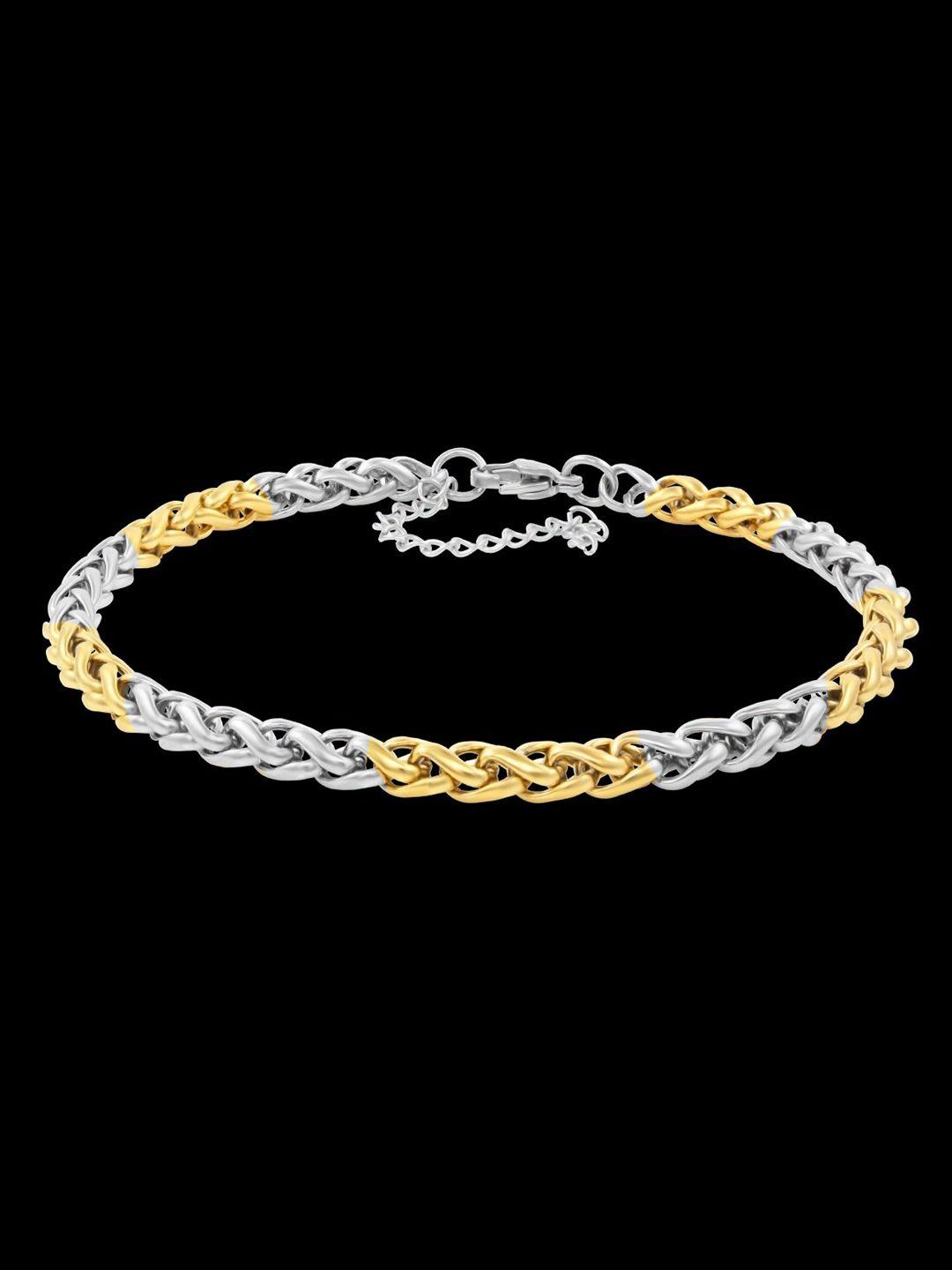 nakabh men gold-toned & silver-toned gold-plated link bracelet